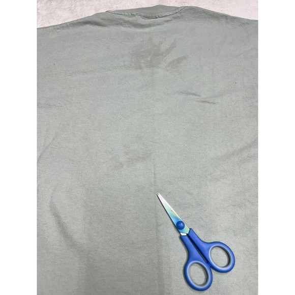Vtg 90s Sandusky Bay Clothing Co Moss Green Single Stitch Graphic T-Shirt Size L - Picture 11 of 11